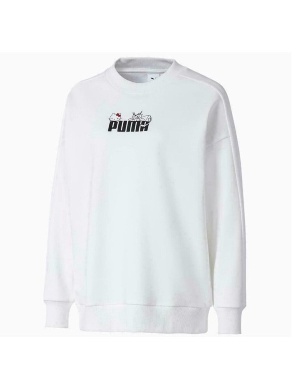 PUMA x Hello Kitty Long Sleeve White Crewneck Sweatshirt Embroidered Sanrio Xs